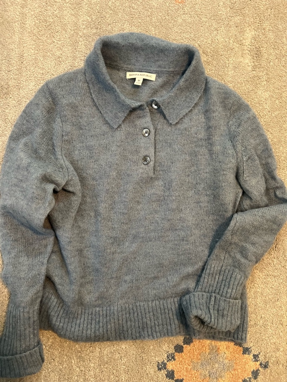 Banana Republic Women's Light Blue Wool Knit Sweater